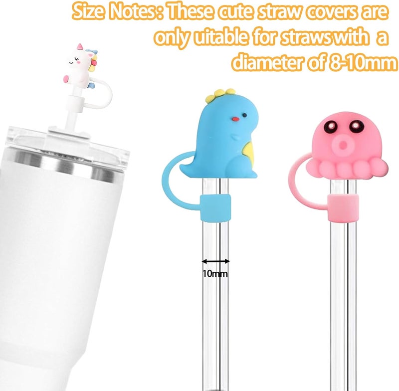 LDKEKDF 14P Straw Cover for Stanley Cup, Silicone Straw Topper for Stanley Cup 30&40oz with Tumblers, 10mm 0.4in Lid Accessories (Reusable) - Image 2